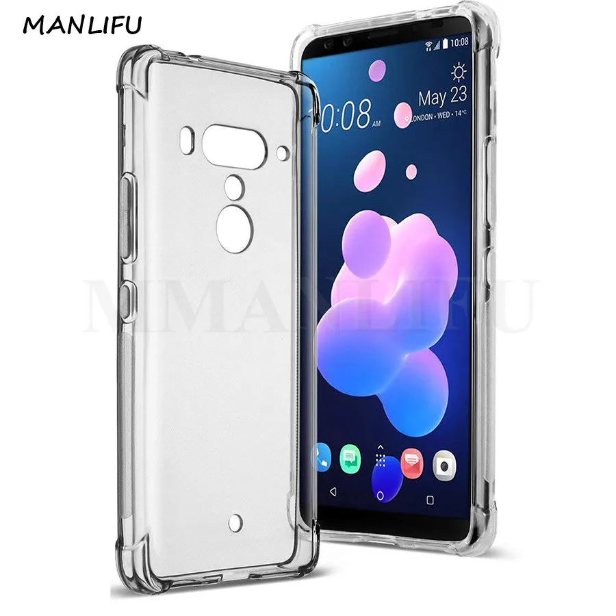 Для HTC U12 Plus чехол из ТПУ с технологией амортизации защитный поднятыми краями для 6