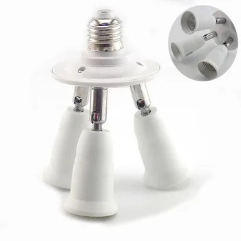 

E27 Socket Adapter Splitter 3 Heads Adjustable Lamp Bulb Adapter LED Light Bulb Holder Converter Lamp Bases Holder 90V-240V