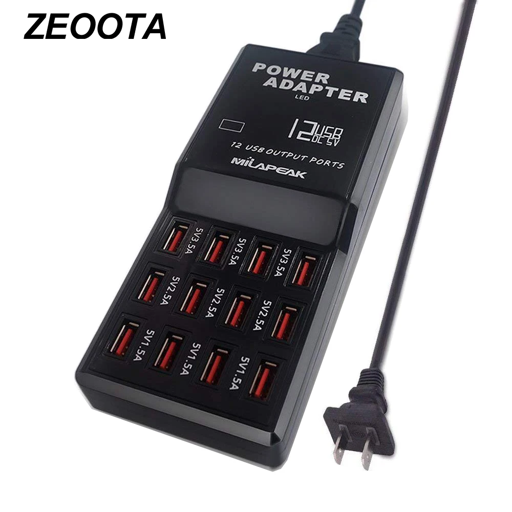 Multi USB Charger US EU UK AU Plug 12 Ports Wall Desktop Charge Power