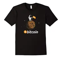 ФОТО bitcoin btc crypto to the moon featuring astronaut t-shirt tops summer cool funny t-shirt 2018 short sleeve cotton