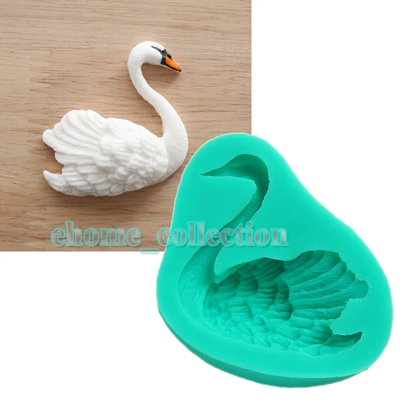 

Kitchen 3D Silicone DIY mini Soap Mold Swans Design Chocolate Tools Cookware Dining Bar Cake Decorating Fondant Mould Tool