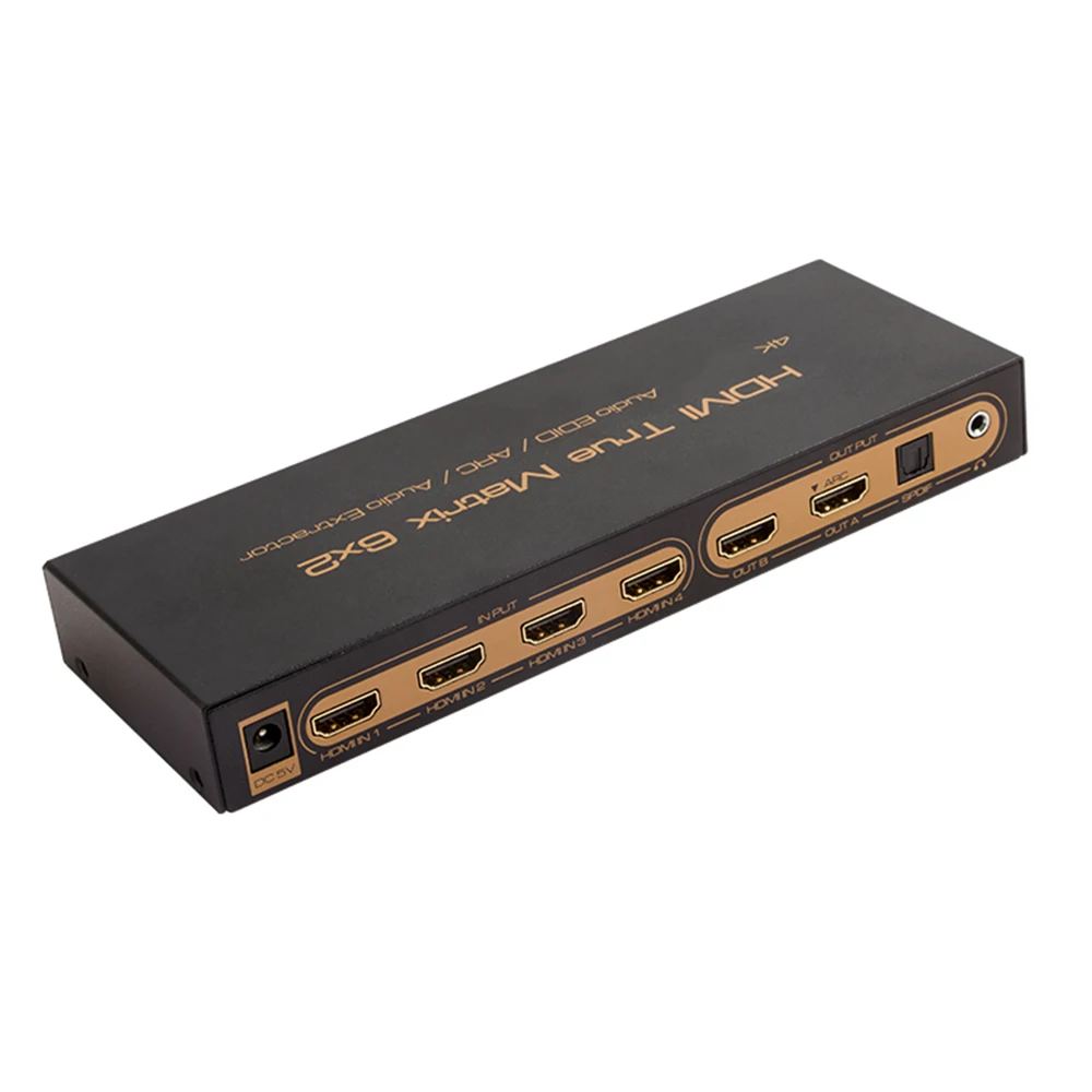 4 K HDMI матричный 6x2 True Матрица поддержки коммутатора x 2 3D ARC PIP аудио эксрактор 0/5 1/ADV
