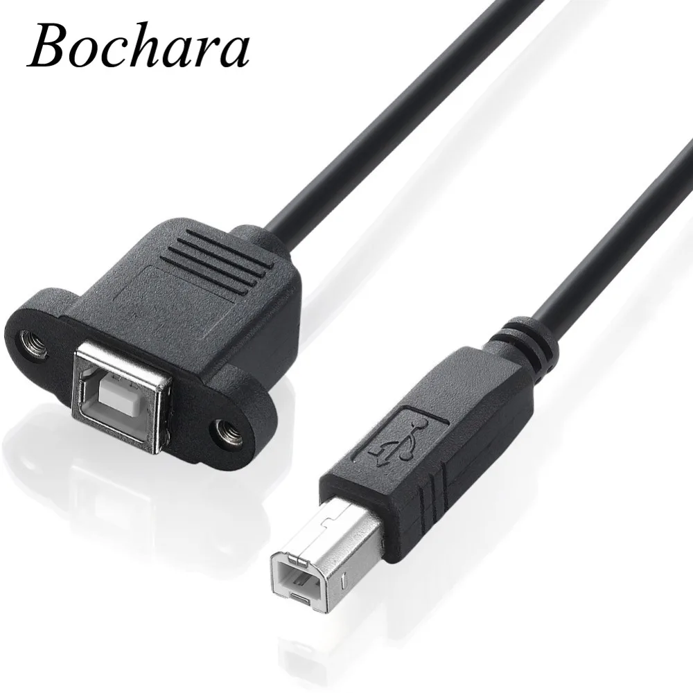Bochara USB 2,0 Тип B мужчин Тип B Женский принтер удлинитель с Панель Гора отверстие 30 см 50 см 100 см - изображение