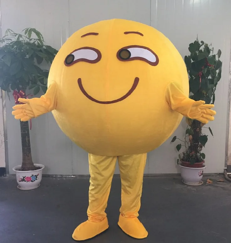 Высокое качество смешное лицо Эмодзи-Смайл Emoji выражение лица костюм талисмана костюмы для взрослых Хэллоуин вечерние события