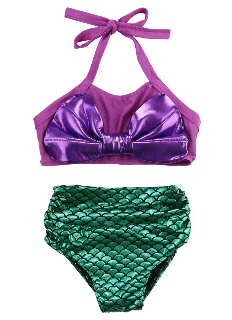

Kids swimwear girls two pieces child swimsuit with Bow mermaid tails for children bikini set baby girls swim suits custome