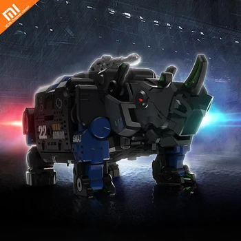

XIAOMI 52TOYS Beast series blue armor xiaomi deformation rhinoceros movable toy decoration assembly model