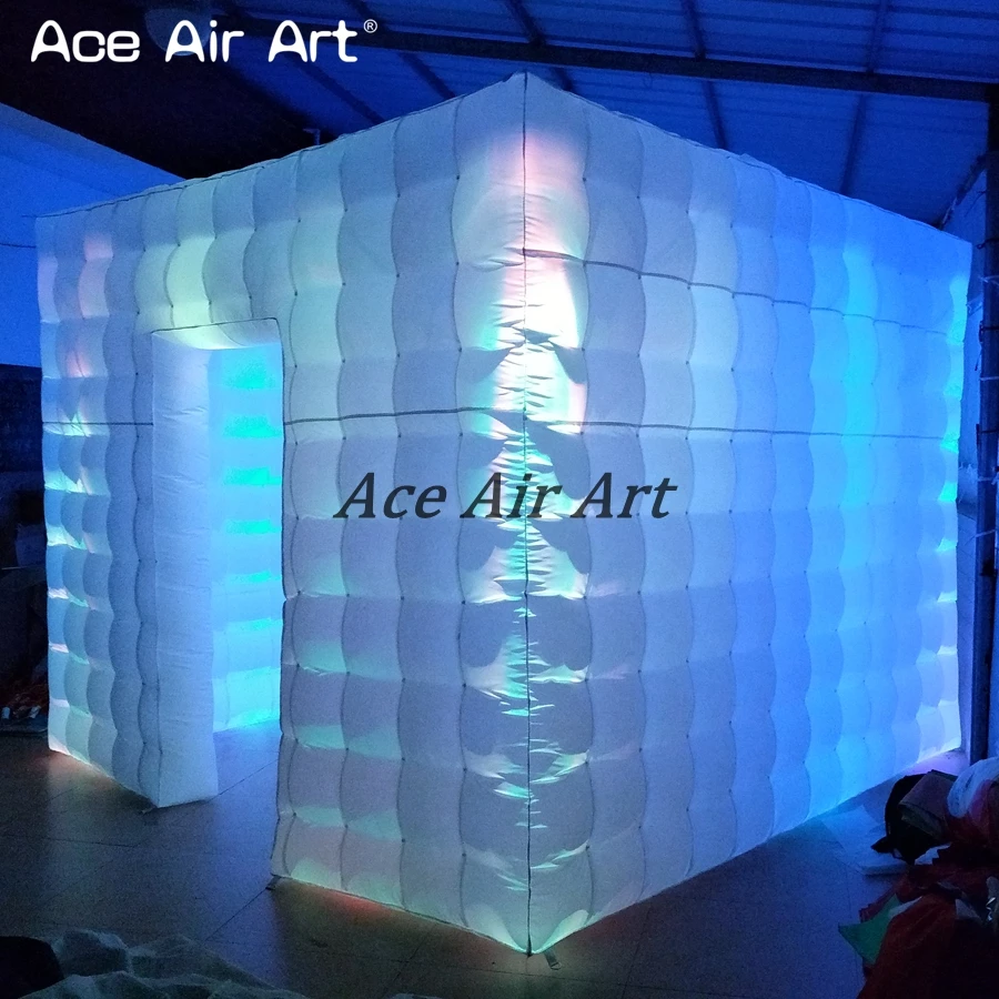 

3m L x3m W wholesale portable inflatable led photo cabin tent,important event/party cube tent,photo cube marquee tent