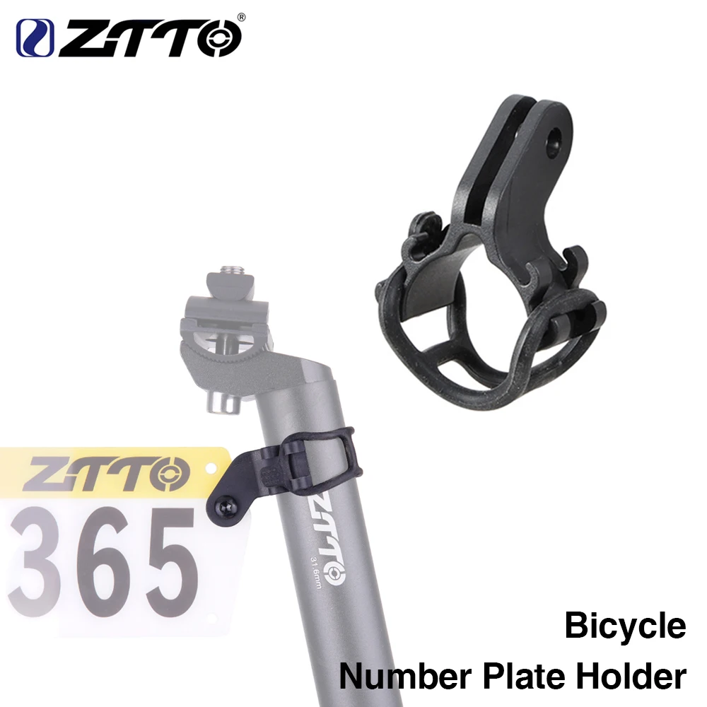 Best ZTTO Electric Bike Cycling Number Plate Holder Fixed Gear Bracket Race Racing Card mount Ultralight  Bicycle Rear license Rack 0