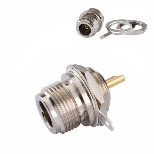 N Type Connector Front panel Mount Jack Female Bulkhead with Solder Cup