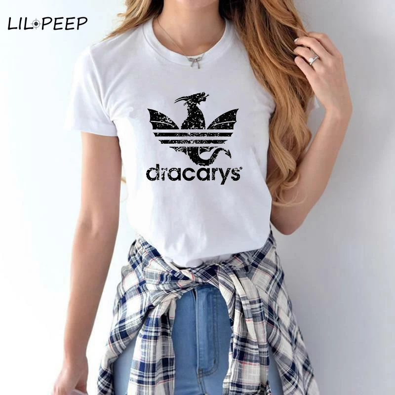 

Dracarys Dragonwear Women Fashion Printed Vogue T-Shirt Short Sleeve Casual Harajuku Streetwear Cotton Aesthetic T Shirt