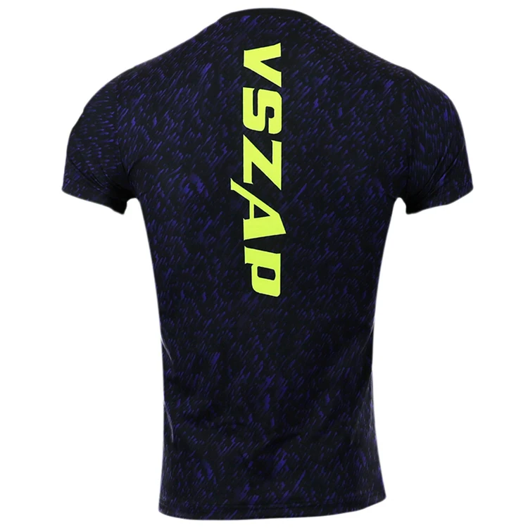 VSZAP noise Dry Tech футболка одежда для фитнеса футболка с короткими рукавами MMA полиэстер высокая эластичность Муай Тай рубашка синий
