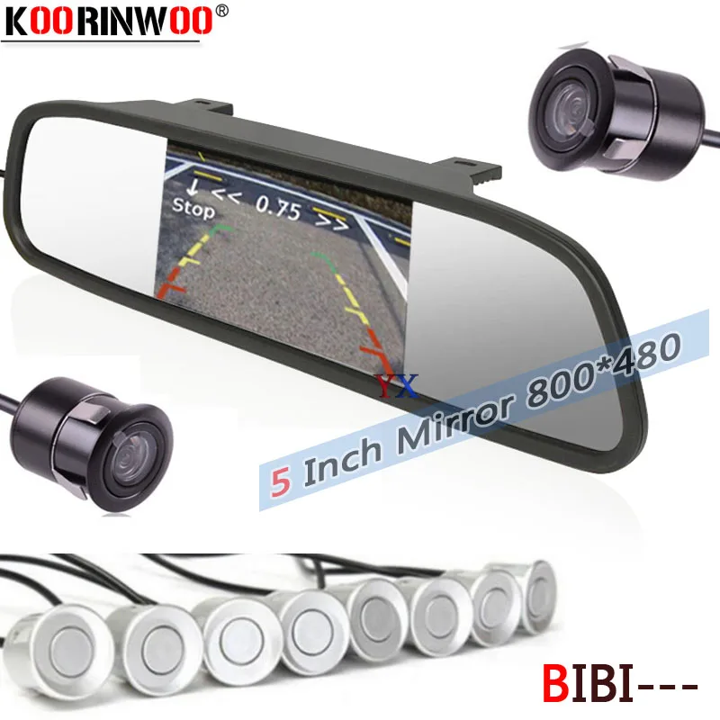 Koorinwoo Visible TFT Display Mirror Car Parking Sensors 4 Radars Automobile Jalousie Parkmaster Parktronic Alarm Rear view Cam Koorinwoo Visible TFT Display Mirror Car Parking Sensors 4 Radars Automobile Jalousie Parkmaster Parktronic Alarm Rear view Cam