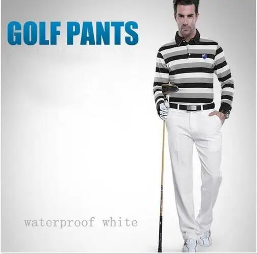 PGM Для мужчин однотонные яркие брюки для гольфа зимние Водонепроницаемый дышащие высота Эластичность быстросохнущая Мужская Гольф трико, спортивные брюки - Цвет: Коричневый