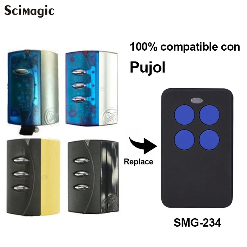 

PUJOL Garage Door Remote control Opener 433mhz Rolling Code Transmitter PUJOL Remote Command Gate control Key Chain