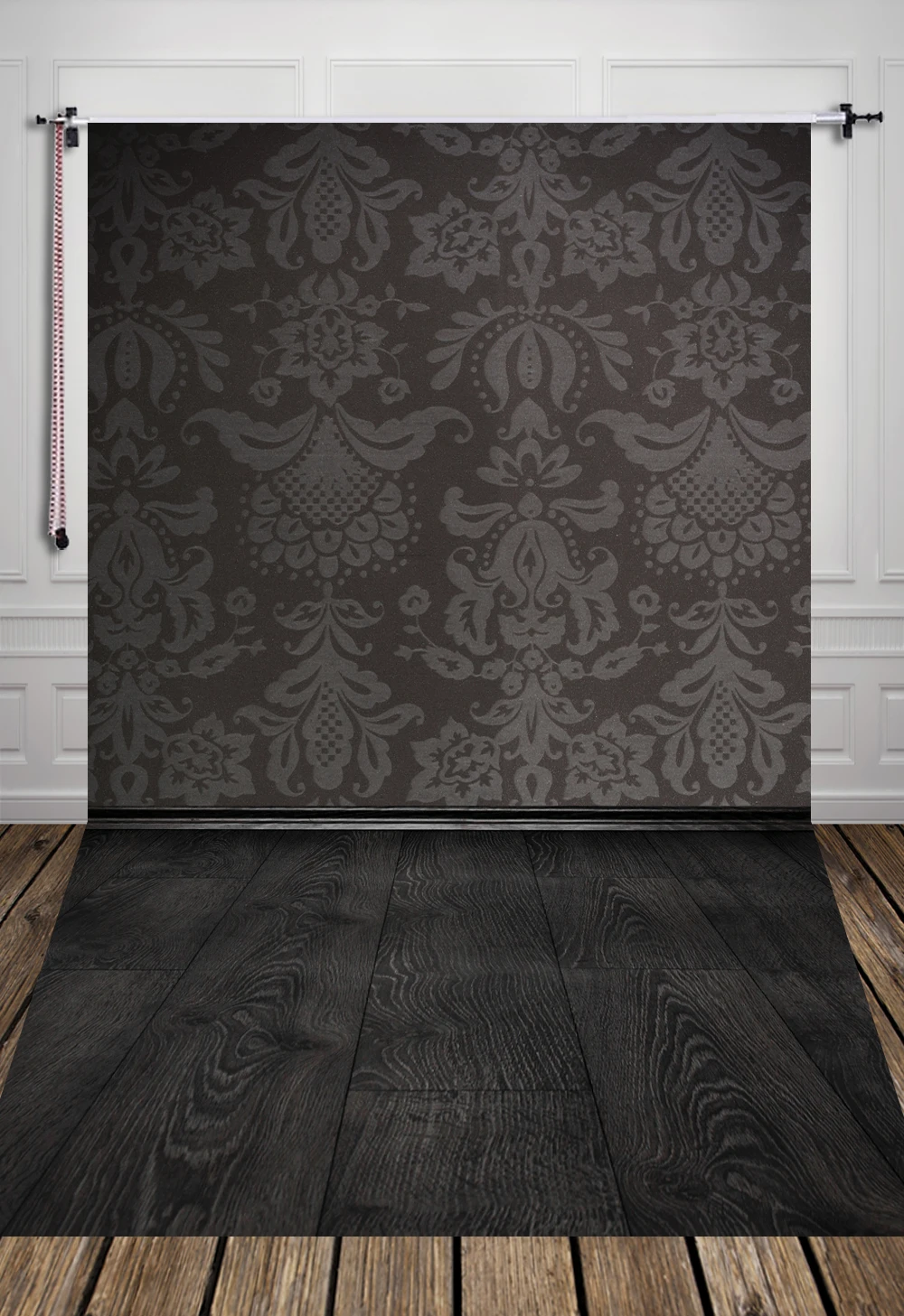 Huayi Vintage dark black damask art fabric cloth photography background