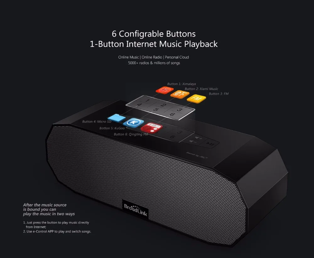 BroadLink MS1 Portable Wi-Fi Speaker High-fidelity eaker Smarter Sound-5