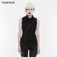 Панк рейв Женская рок черная футболка стимпанк без рукавов Женская Сексуальная футболка Повседневная индивидуальная Женская панковская футболка