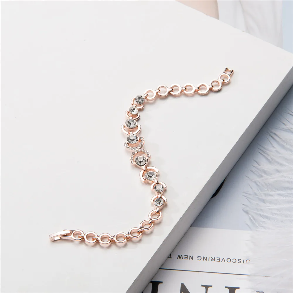 Gold and ice Crystal Bracelets for Women European & American Romantic Bracelet Classic Jewelry B162