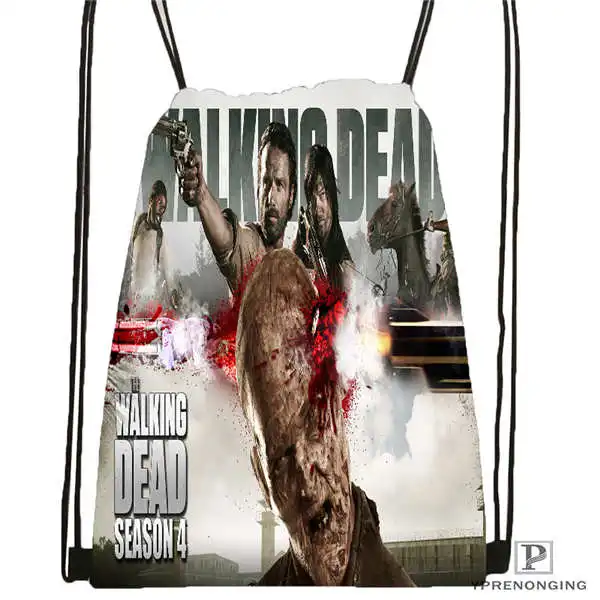 Custom Daryl-Dixon-The-Walking-Dead@ 02-походная сумка на шнурке Cute Daypack Kids Satchel(черная спинка) 31x40 cm#180611-01-41 - Цвет: Drawstring Backpack