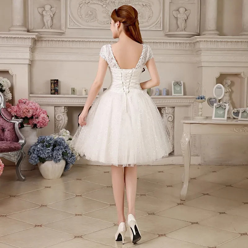 Customize Size Romantic Short Wedding Dresses Organza Crystal Beaded Sexy Bridal Gowns Vestidos de novia In Stock 20168