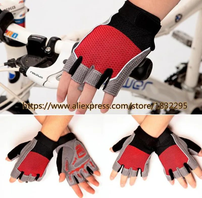 Hot Bicycle font b Gloves b font Half Finger Shockproof Mountain bike font b gloves b