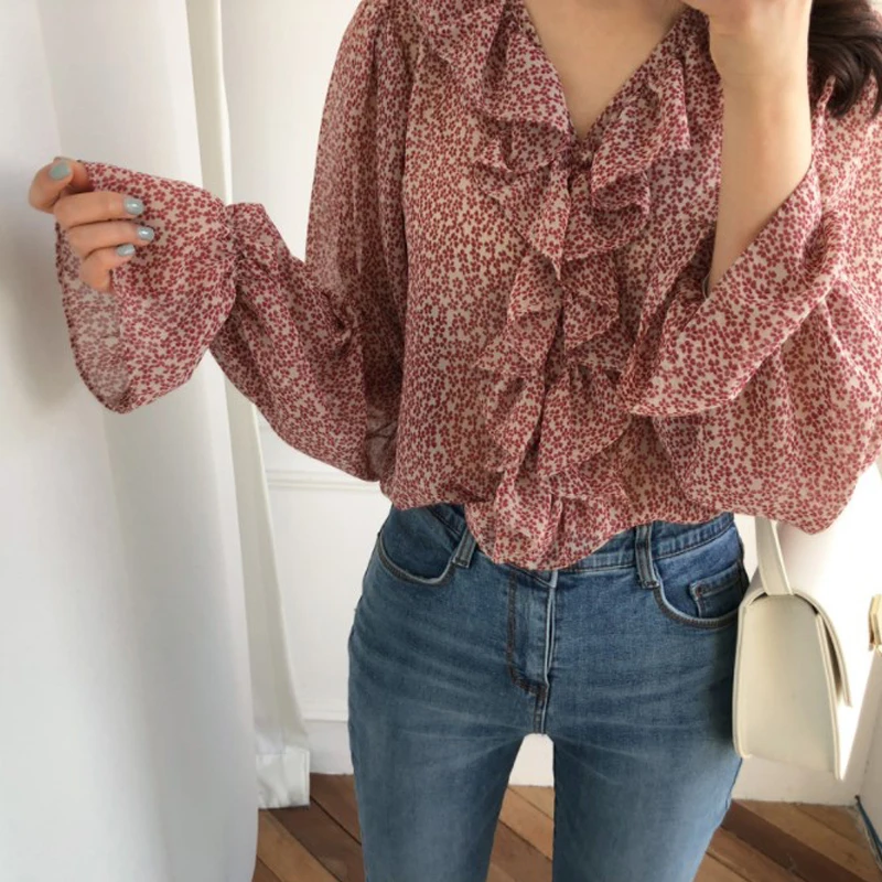 خمر الخامس الرقبة مضيئة كم البولكا نقطة المرأة بلوزة قمصان أنيقة الجبهة أزرار سليم الخصر الكشكشة الإناث بلوزة blusas 2019 خمر الخامس الرقبة مضيئة كم البولكا نقطة المرأة بلوزة قمصان أنيقة الجبهة أزرار سليم الخصر الكشكشة الإناث بلوزة blusas 2019