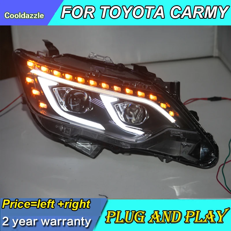 Фары для Toyota Camry 2015 года передние фары поворотный сигнал дневные ходовые огни
