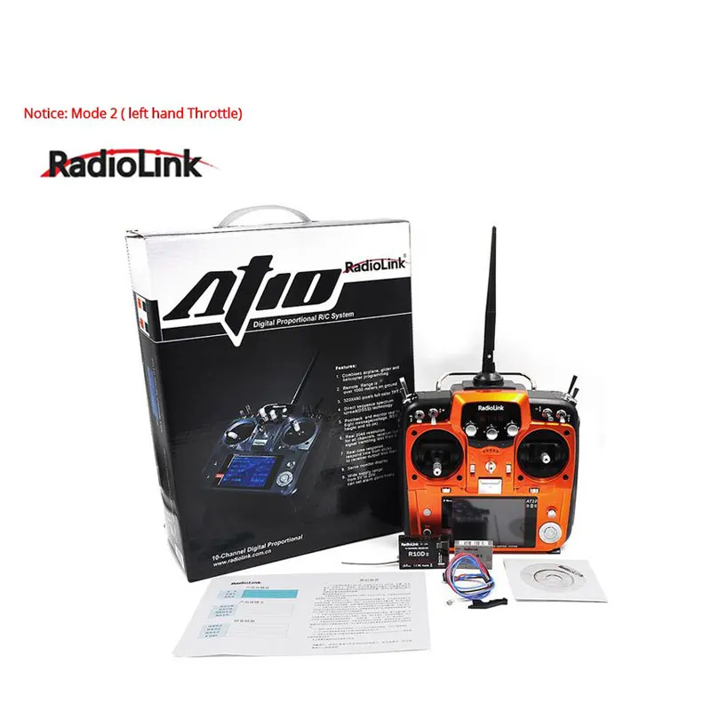 RadioLink AT10 II 2,4 ГГц 12CH передатчика радиоуправляемой модели к компьютеру с R12DS приемник PRM-01 Напряжение возврата модульная батарея для радиоуправляемого квадрокоптера RC - Цвет: Красный