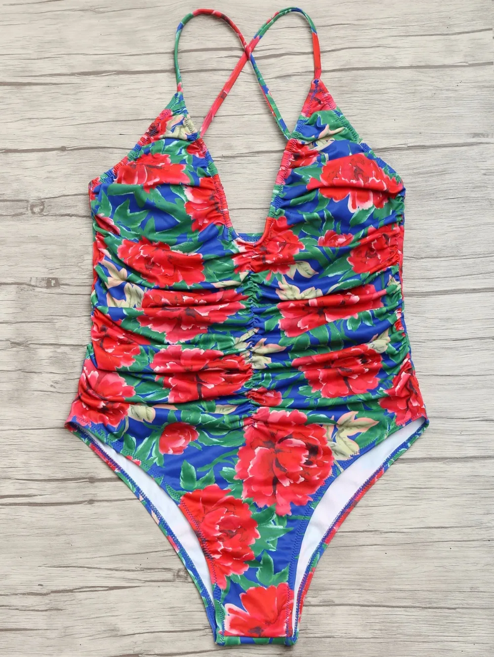 Brand One Piece Swimsuit Swimwear Women Sexy Push Up Female Floral