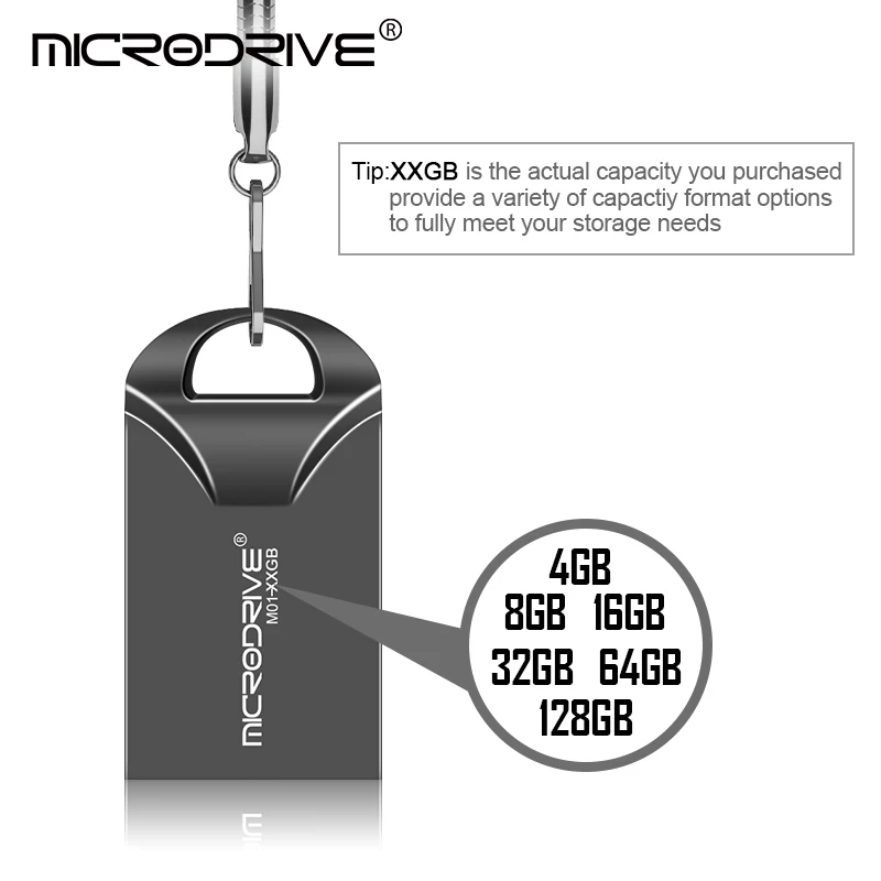 MicroDrive модный бренд супер мини металлический usb флеш-накопитель 4 ГБ 8 ГБ 16 ГБ флеш-накопитель 32 Гб 64 ГБ usb 2,0 флеш-накопитель usb