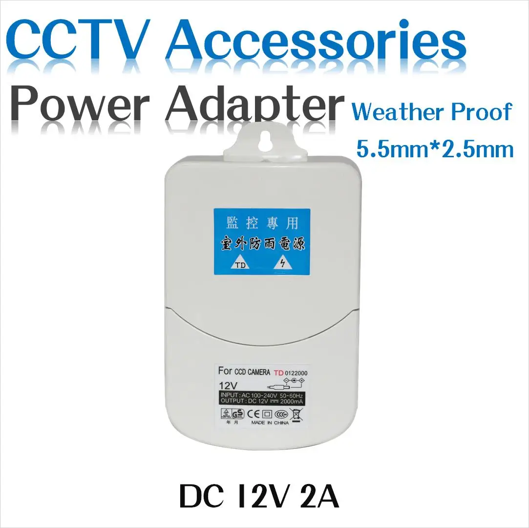 

Hiseeu power adapter Outdoor Waterproof Converter switching Supply 100-240V AC Input DC 12V 2A output Box For Security Camera