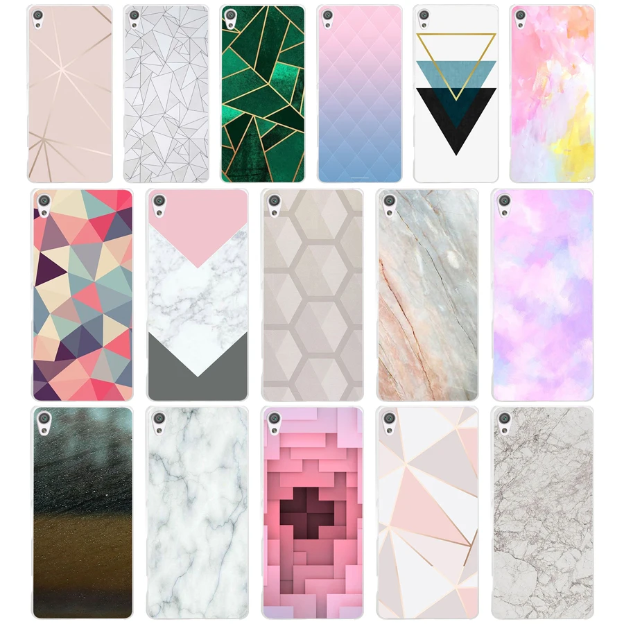 

146DD Marble Line Luxury 02 Hard Transparent Case Cover for Sony Xperia XA XA1 X XZ Z5 Z1 Z3 M4 Aqua E5 Compact Premium