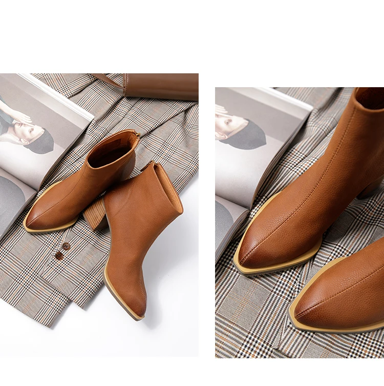 VALLU/ г., модная обувь осень-зима женские ботильоны женские ботинки из воловьей кожи женские ботинки на высоком квадратном каблуке