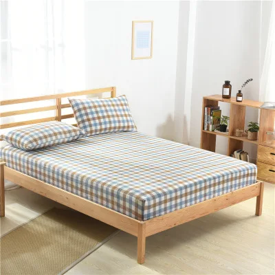 

Washed Cotton Bed Sheet 1 Ps Bed Cover Bedspread with Elastic Band Couvre Lit Sabanas Fitted Sheet Mattress Cover