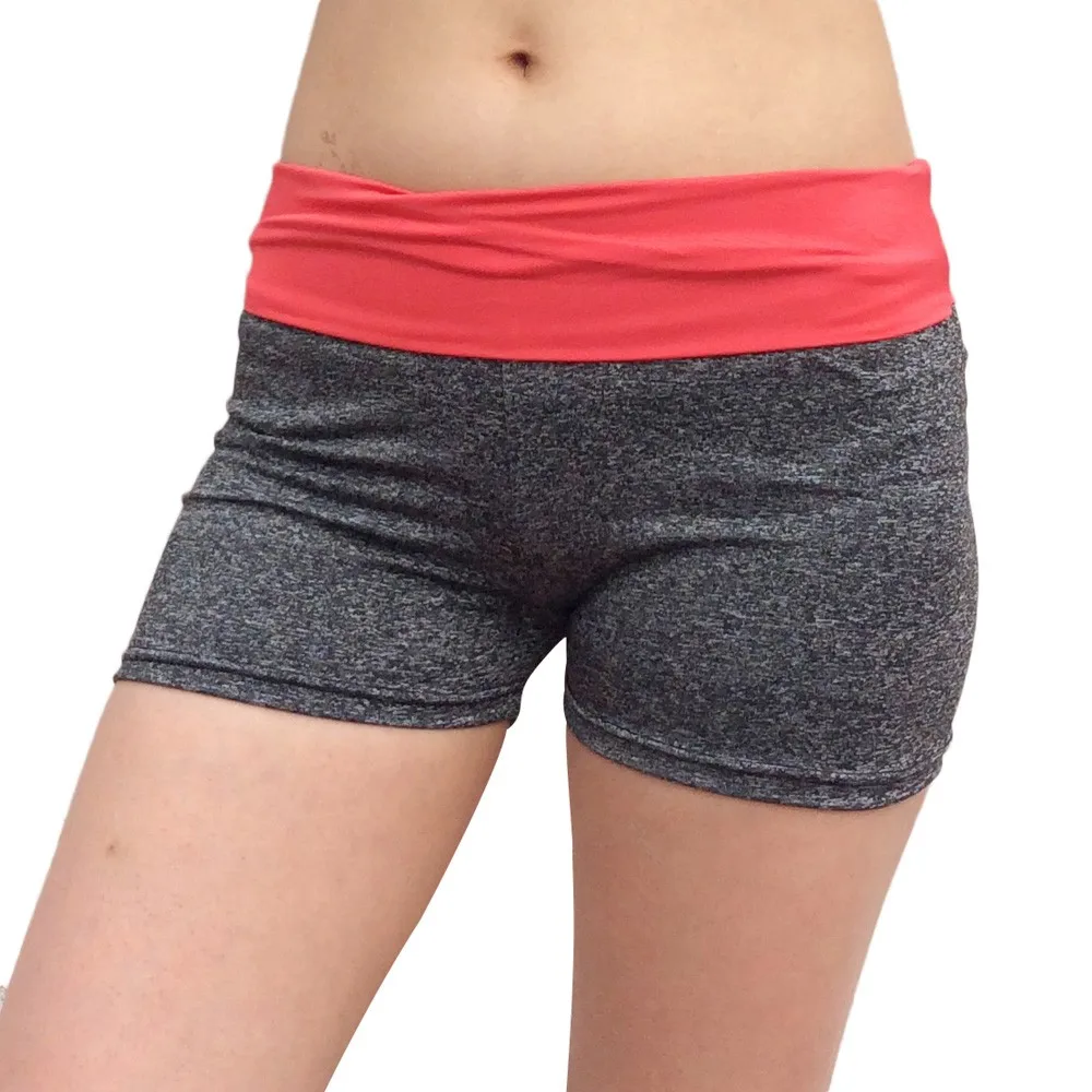 2019 Women's sexy yoga shorts low waist dual-use yoga shorts gym fitness quick-drying stretch sports three-pants for ladies 40J1 (2)