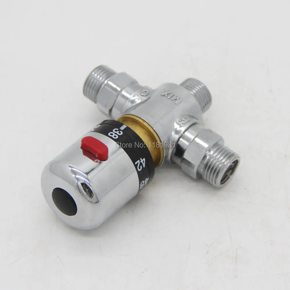 Newest Retail Brass Thermostatic Mixing Valve, Pipe Thermostat Valve, Control the Mixing Water Temperature TH-1