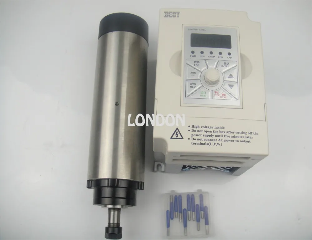 

CNC spindle kit ER11 800w air cooling spindle motor + 1.5KW inverter+cnc engraving bits