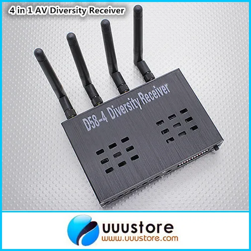 D58-4 5.8G Wireless Video Receiver 5.8GHZ 4 Channel 12V Diversity AV Figure Receiver For Remote Controller Airplane