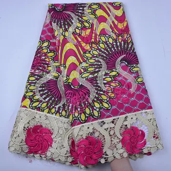 

2019 High Quality Lace Wax Guipure Lace Cotton Stone Cheap Wax Cloth For Nigerian Wedding Wax Lace Fabric A1295