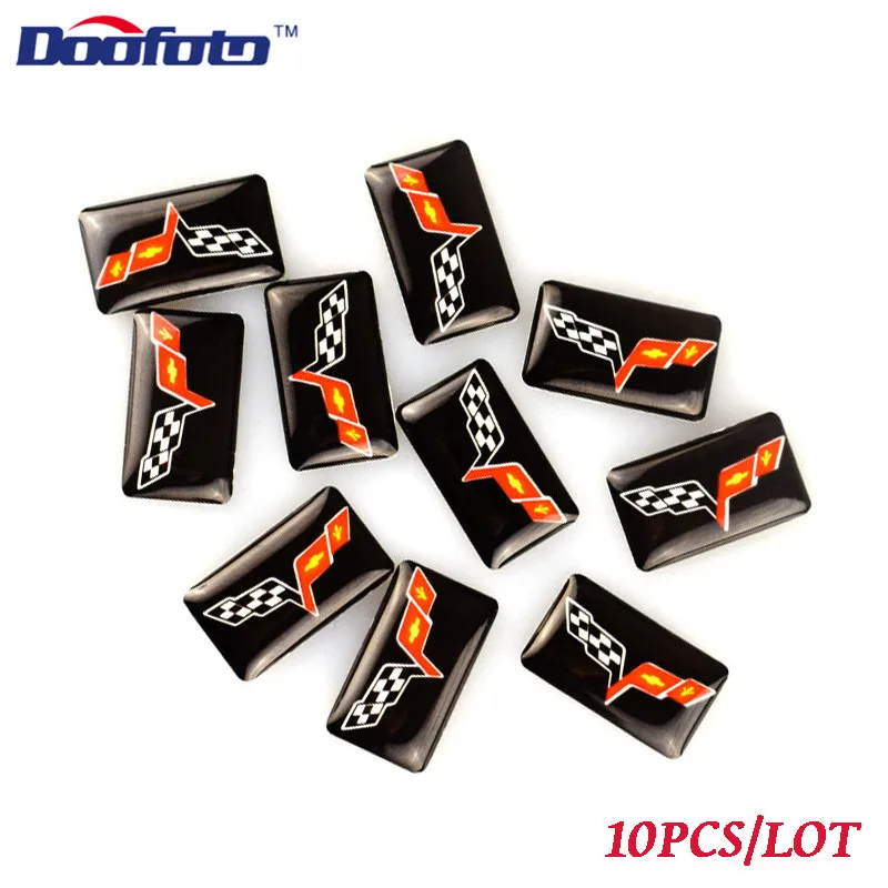 

Doofoto Car Styling Steering Wheel Epoxy Silicone Badge Decals For Corvette Guitar C3 C4 C5 C6 C7 Emblems Auto Styling 10pcs/lot