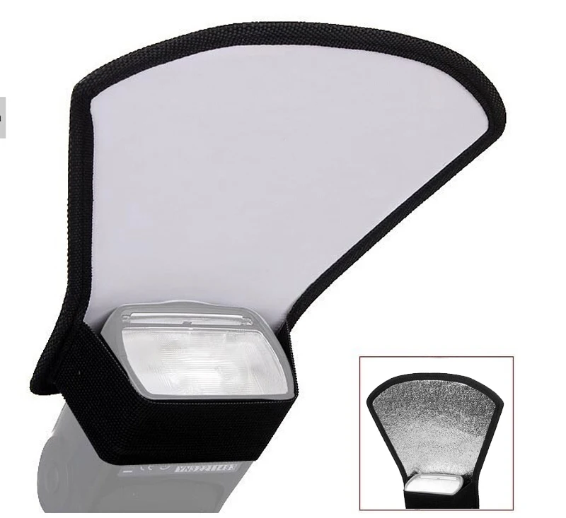 2 In 1 Universal Dslr Camera Flash Speedlite Diffuser Silver/white