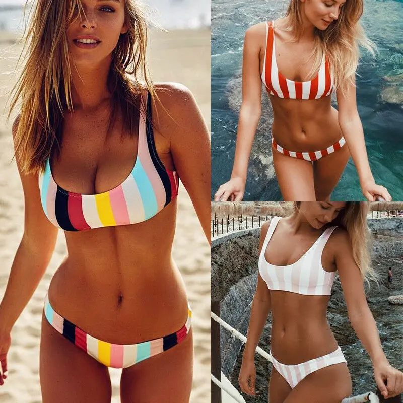 

Women Sexy Brazilian Bikini Set Push-up Padded Bra Bandage Swimsuit Triangle Swimwear Bathing Suits