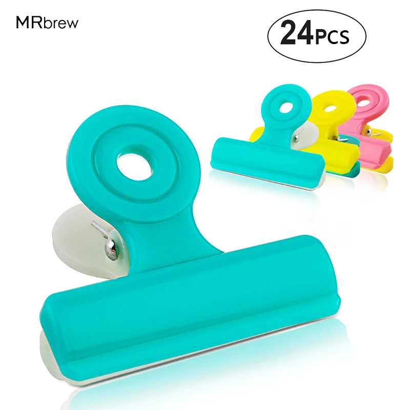 

Colorful Chip Bag Clips, 24pcs Food Storage Sealing Chip Clips,Photo Holder Clips Clamps with L/M/S size