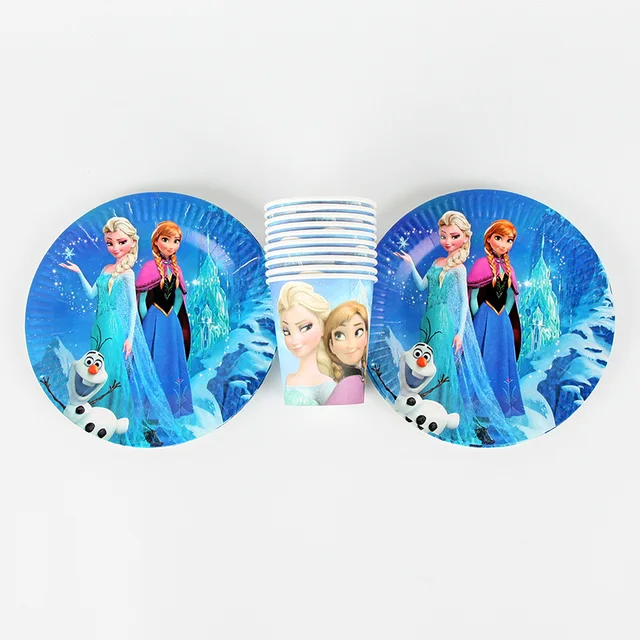 Disney Frozen theme Queen Elsa Anna Tableware Set 20pcs Cup + Plate