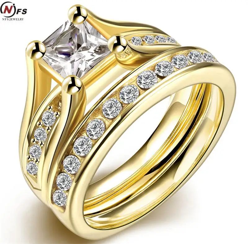Eometr Design Male Female Yellow Old Plated Wedding Ring Sets Eometr Design Male Female Yellow Old Plated Wedding Ring Sets Stainless Steel Rings For Men And Women Jewelry In From Accessories On