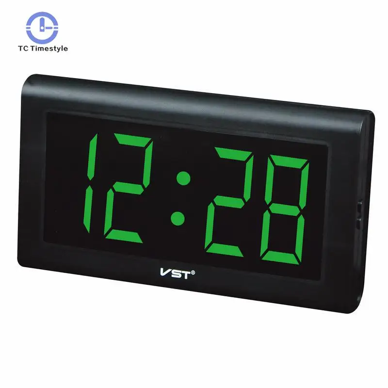 

Modern Plastic Table Clock Digital LED Wall Clock Glowing Numbers Large Display Digital Clocks with Plug Luminous Clock