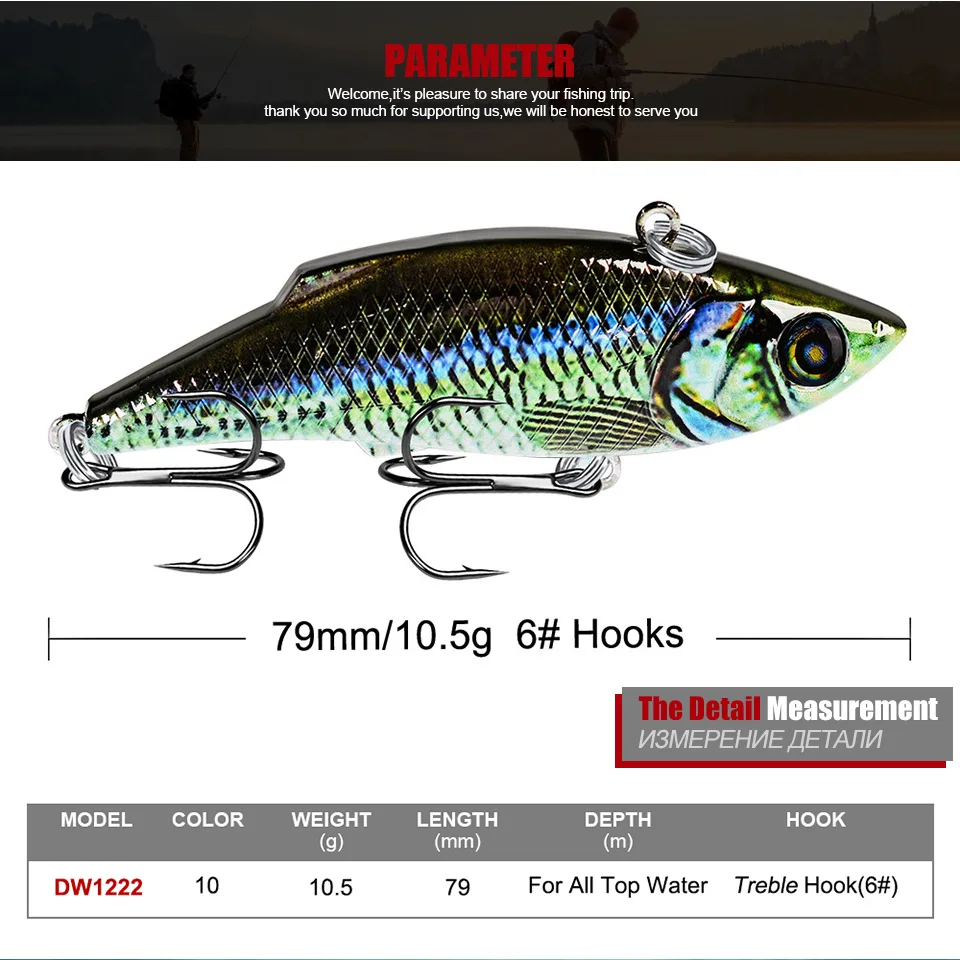 

7.9cm 10.5g VIB Fishing Lures New Metal Laser VIB Fishing Lure pesca mar fly tying Crankbait Wobbler Swimbait Cicada VIB Tackle