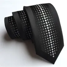 6 см Модные Узкие галстуки в горошек для мужчин черный галстук свадебный костюм Gravata черный полиэстер широкий галстук вечерние деловой шейный галстук