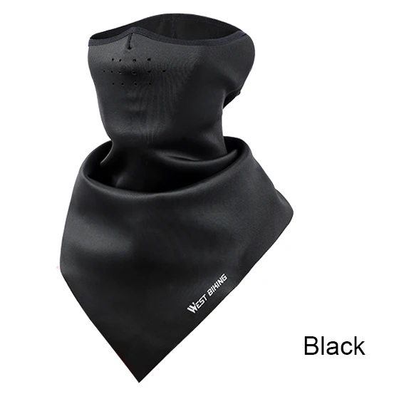 WEST BIKING зимняя велосипедная маска ветрозащитная флисовая Лыжная Спортивная маска для бега теплый шейный шарф Балаклава из «дышащей» ткани велосипедная маска - Цвет: Black