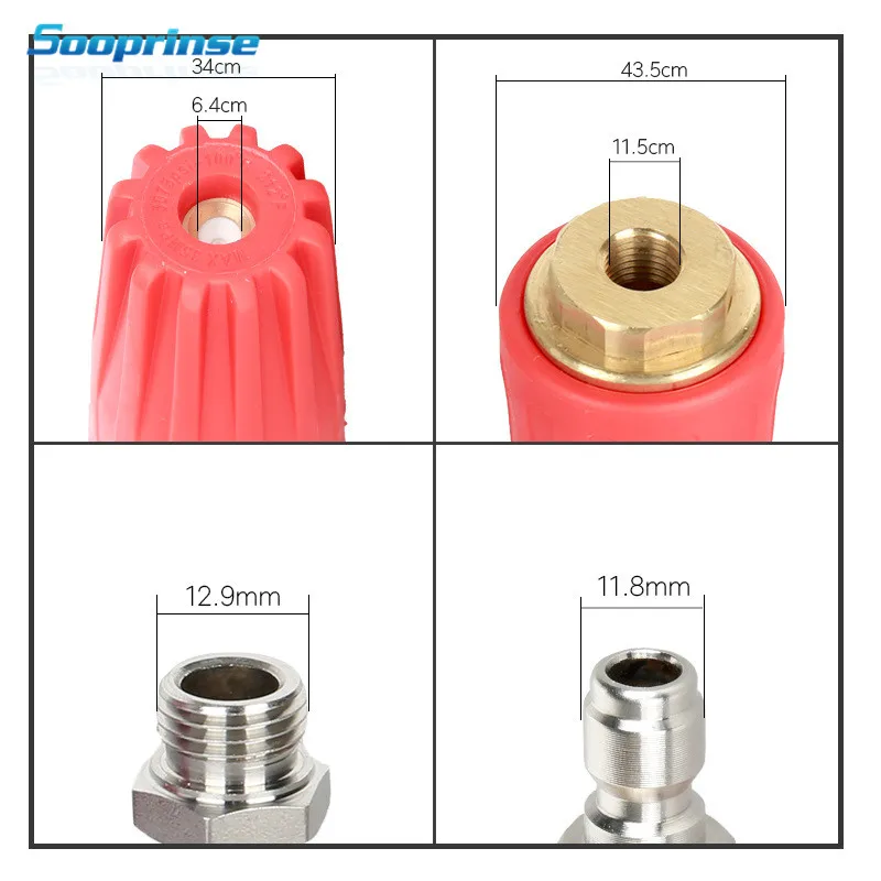 Sooprinse Универсальная мойка под давлением турбо насадка для высокого давления на выходе фитинг роторный, 1/4 дюймов быстрое подключение 5000 PSI